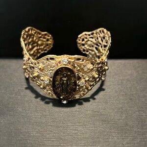 Virgin Saints and Angels Gold Cuff Bracelet